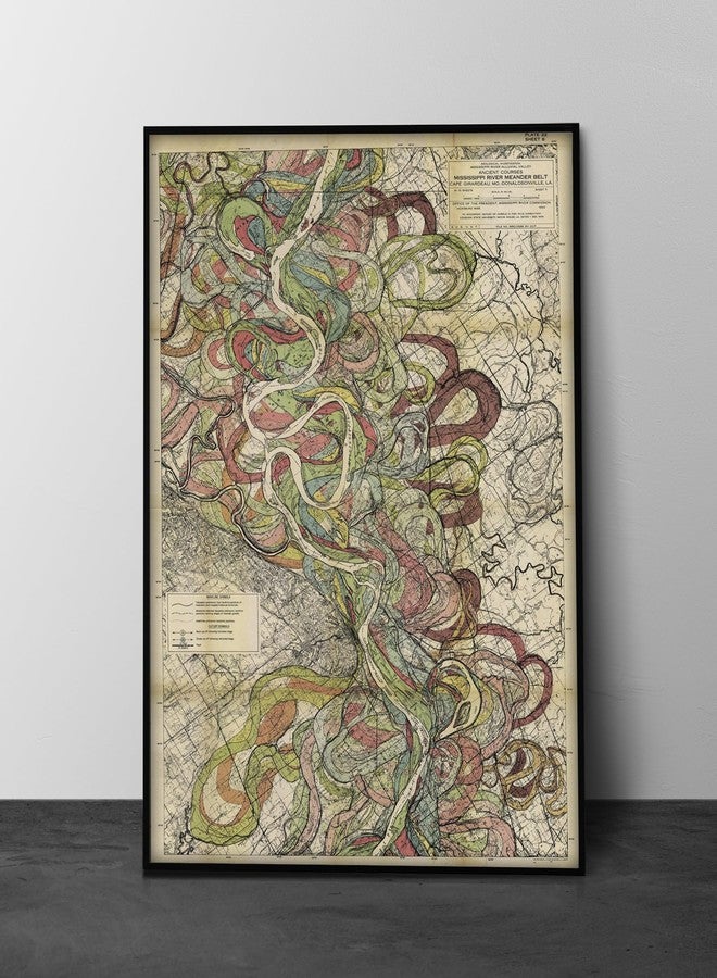 ArtCantHurtU Sheet 6-1944 Mississippi River Map - River House Decor Wall Art Gifts - Harold Fisk Ancient River Meander Alluvial Valley Poster Mississipi Mississ Missipi 23x33 inches Unframed. - Image 4