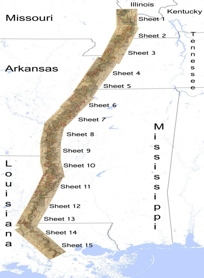 ArtCantHurtU Sheet 6-1944 Mississippi River Map - River House Decor Wall Art Gifts - Harold Fisk Ancient River Meander Alluvial Valley Poster Mississipi Mississ Missipi 23x33 inches Unframed. - Image 2