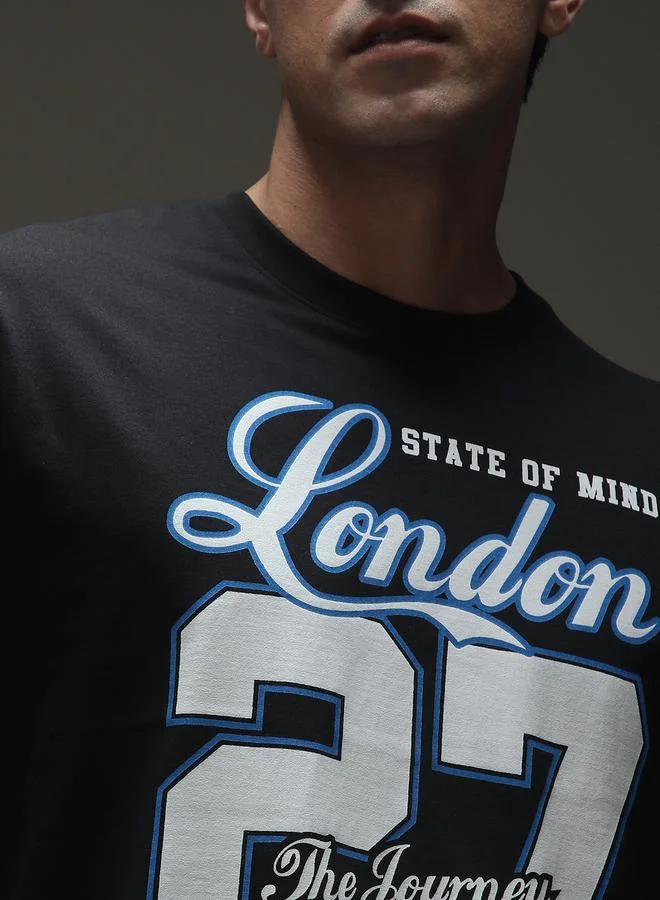 Dillinger Men Oversized Short Sleeve Printed T-Shirt