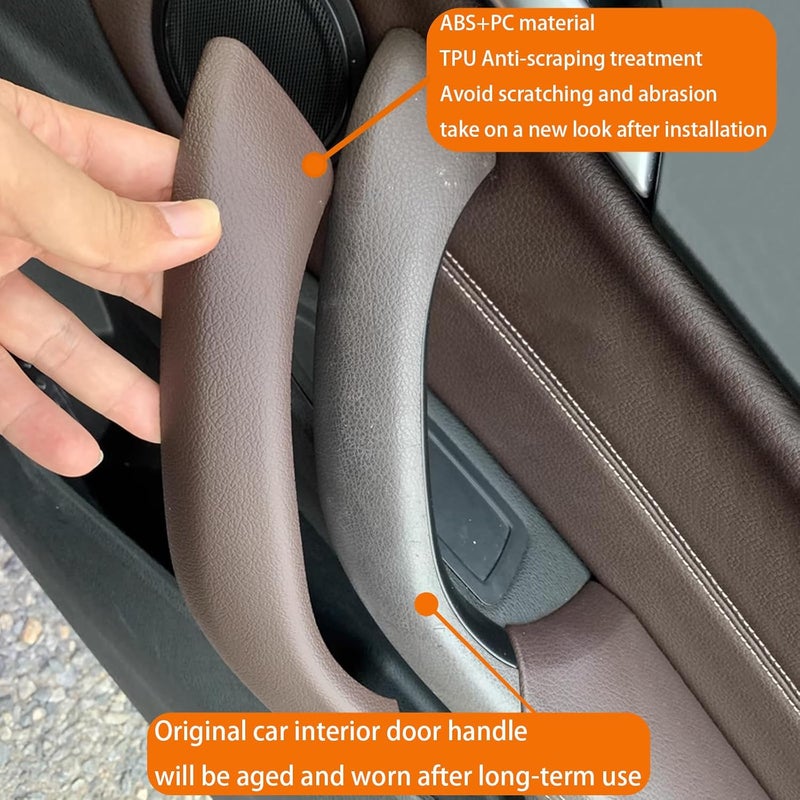 CHUANGHUI Car Door Handle for BMW X2 F39 X1 E84 F48 2010-2023 Interior Door Handles Replace Cover Car Door Handle Accessories (X1 X2 F39 F48 Mocha Brown) - Image 2