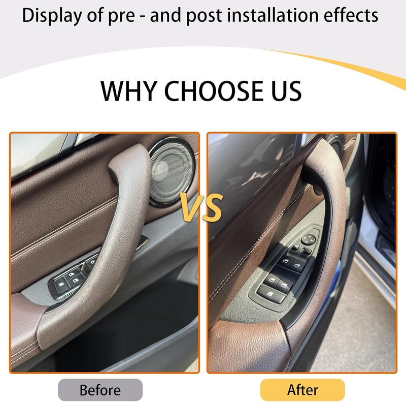 CHUANGHUI Car Door Handle for BMW X2 F39 X1 E84 F48 2010-2023 Interior Door Handles Replace Cover Car Door Handle Accessories (X1 X2 F39 F48 Mocha Brown) - Image 3