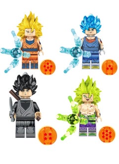 XINH 4-Piece Dragon Ball Series Characters Mini Action Figures Set, High Quality Mini Figures Series Stitching Toys Playsets for Collectors and Kids (Son GoKu/Vegetto/Zamasu/Broli)  - Image 1