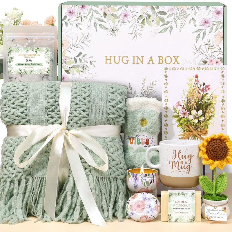 BaiCai Get Well Soon Gift Baskets for Women, Self Care Gifts for Women Birthday Spa Care Package, Sunflower After Surgery Thinking of You Sympathy Gift Set Inspirational Valentines Day Gifts for Her Mom Wife - Image 1