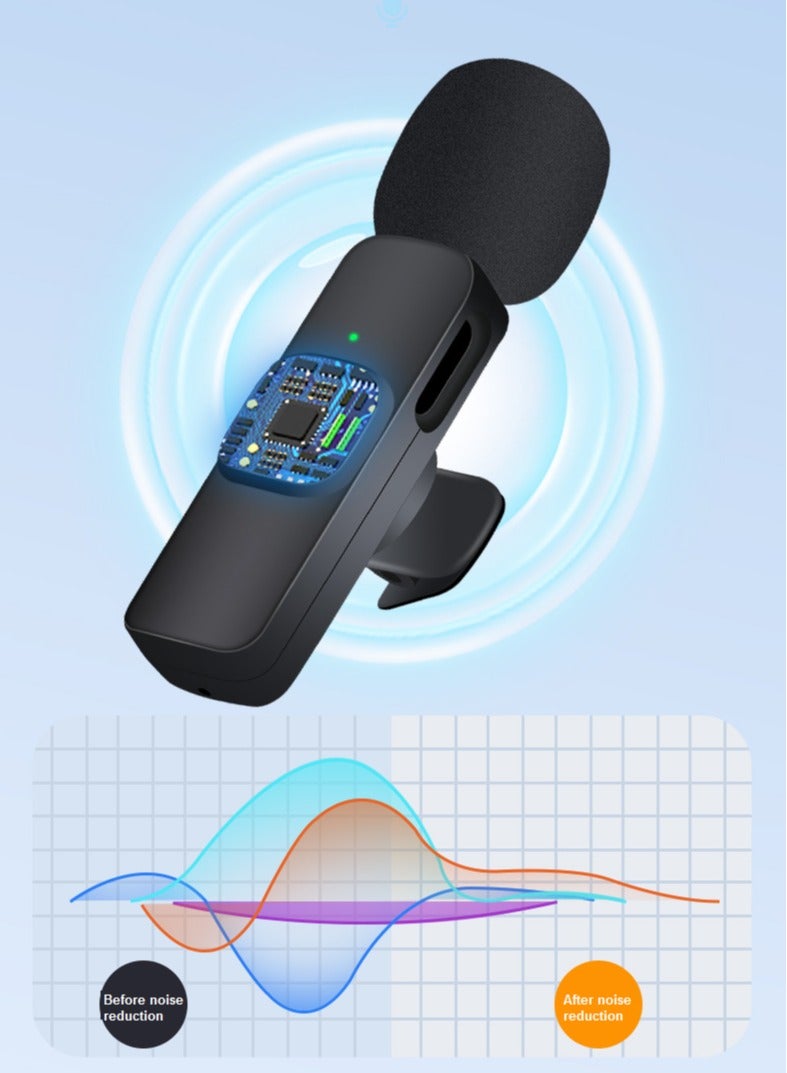 Rock Pow Wireless Lavalier Microphone Outdoor Microphone Short Video Recording Sound Reduction Microphone Clip  - Image 2