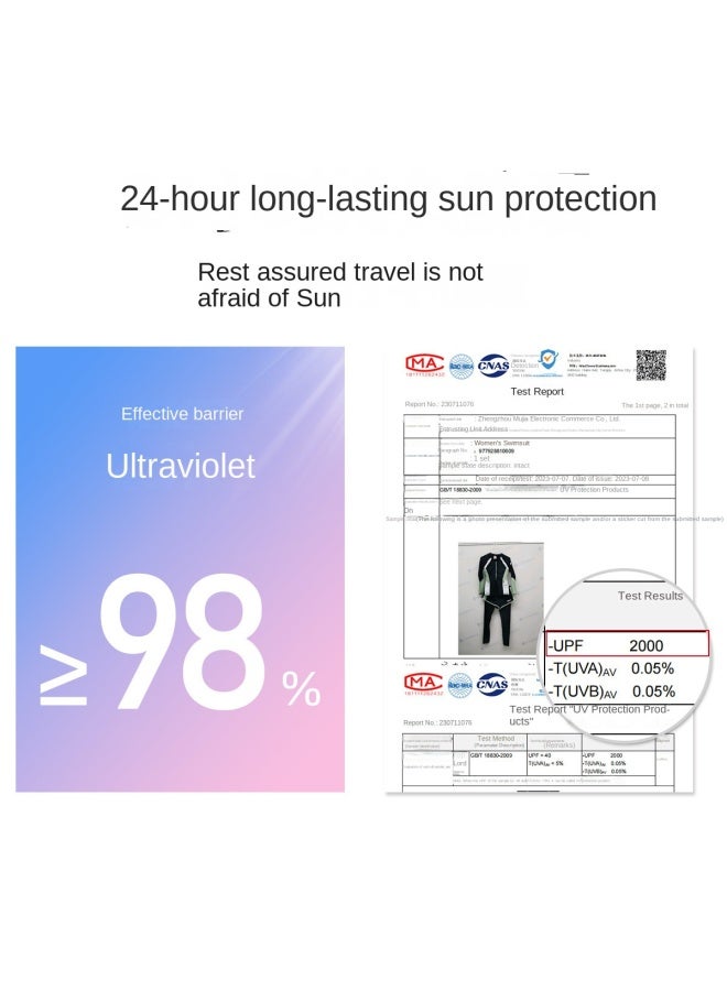 إكستيب ملابس السباحة النسائية واقية من الشمس محافظة ومهنية من قطعتين بأكمام طويلة وسروال طويل بدلة الغطس موضة غطاء البطن ملابس سباحة للشاطئ وركوب الأمواج - Image 3