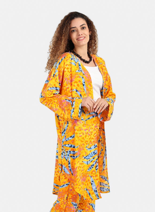 Carina Printed Cardigan with Side Slits - Image 2