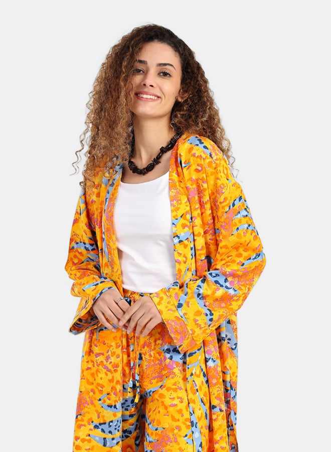 Carina Printed Cardigan with Side Slits - Image 1