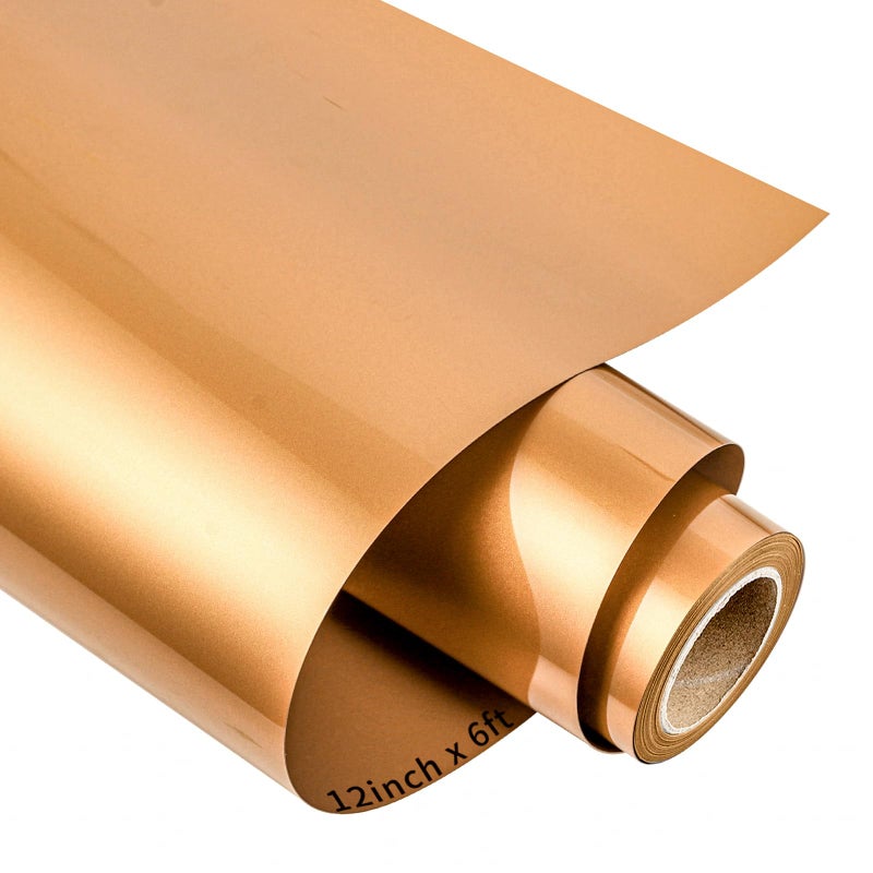 VINYL FROG Matte Metallic Heat Transfer Vinyl Roll 12 x6ft Metallic Satin HTV Vinyl Copper Pearlescent Iron on Vinyl for TShirts Heat Press Vinyl for DIY Craft Designs