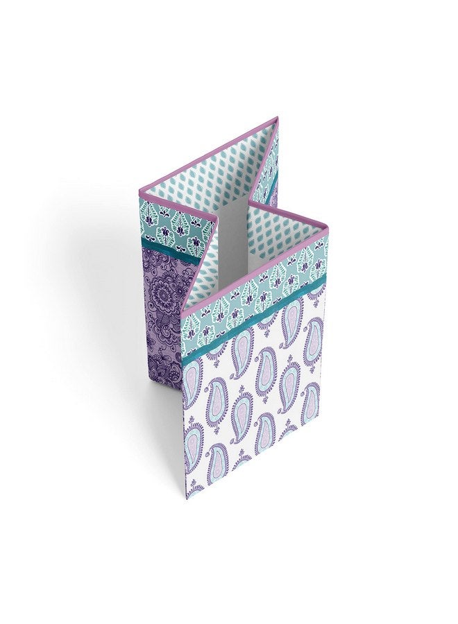 باكاتي Bacati - Paisley Kids Storage (سلة قابلة للطي 14 × 14 × 19 بوصة، أرجواني/أرجواني فاتح/أزرق مائي) - Image 2