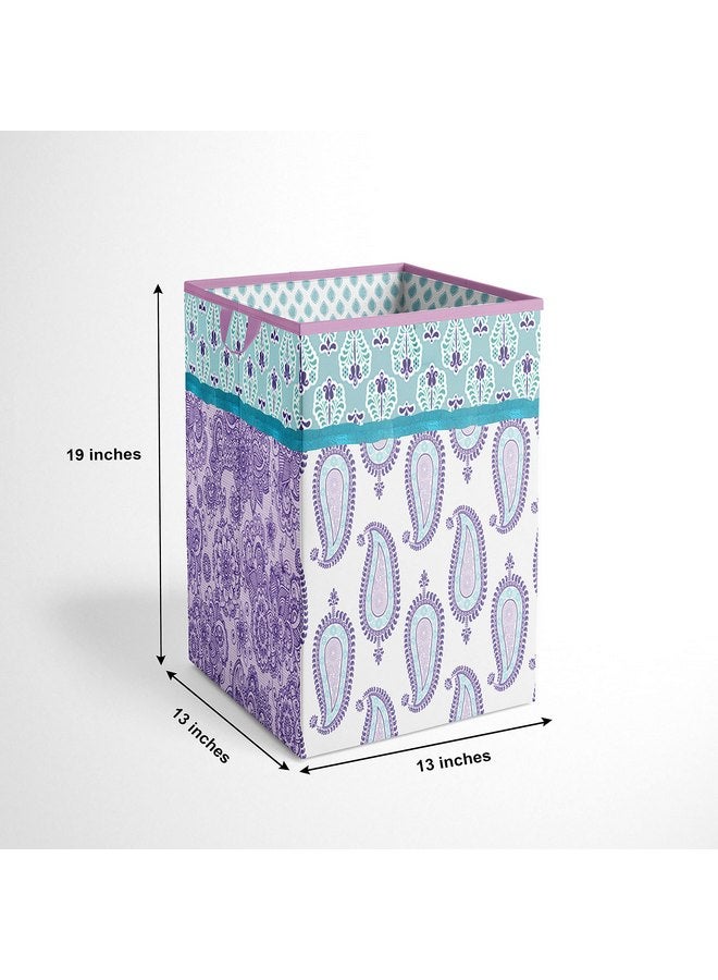باكاتي Bacati - Paisley Kids Storage (سلة قابلة للطي 14 × 14 × 19 بوصة، أرجواني/أرجواني فاتح/أزرق مائي) - Image 4