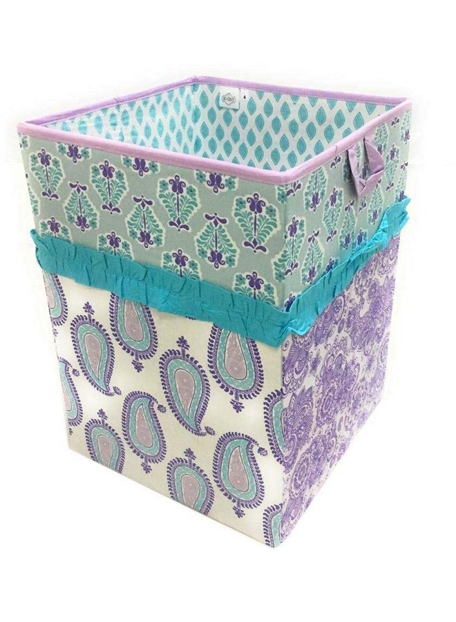 باكاتي Bacati - Paisley Kids Storage (سلة قابلة للطي 14 × 14 × 19 بوصة، أرجواني/أرجواني فاتح/أزرق مائي) - Image 5