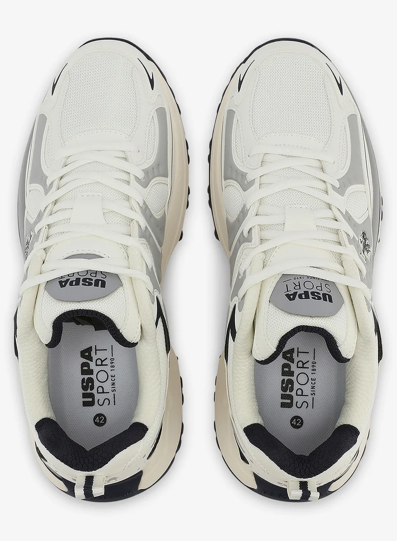 U.S. Polo Assn. Men's White Sneakers with Bold Side Logo Shoes - Sporty Design Shoes for Effortless Everyday Styling