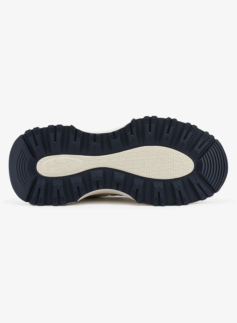 U.S. Polo Assn. Men's White Sneakers with Bold Side Logo Shoes - Sporty Design Shoes for Effortless Everyday Styling