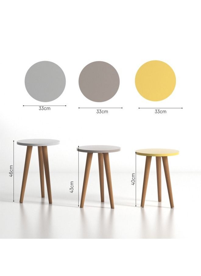 Home Canvas - Home Canvas ROMA Nested Coffee Table Set of Three for Living Room Home Office Contemporary Stacking End Side Table Leisure Night Stand Wood Legs Telephone Table Multi Color 1 - Image 1