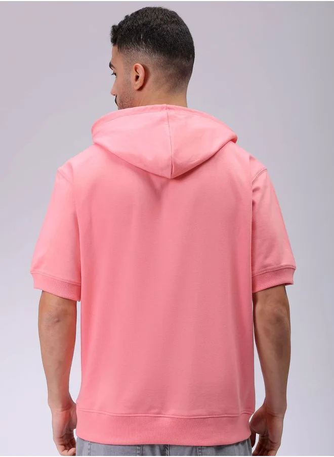 شركة المرآب الهندية Men Oversized Solid Overhead Hooded Sweatshirt