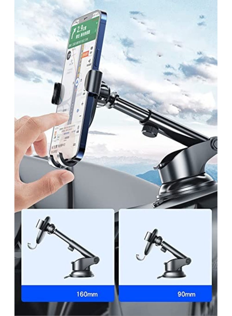 ELTRAZONE C120 Telescopic Car Dashboard Windshield Suction Phone Stand Gravity Holder - Image 2