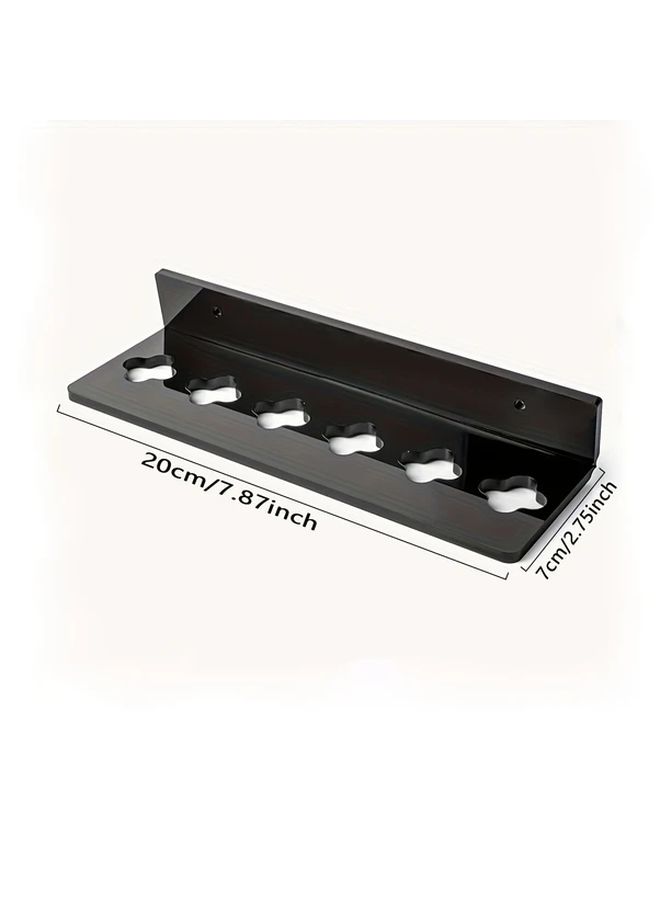1pc Black Acrylic 6 Slot Wall Mounted Scissors Holder Rack with Screws Heavy Duty Transparent Organizer for Barber Shops Home Office Space Saving Vertical Design Durable Construction Compatible With Scissors Combs Clips Ideal For Salon - Image 4
