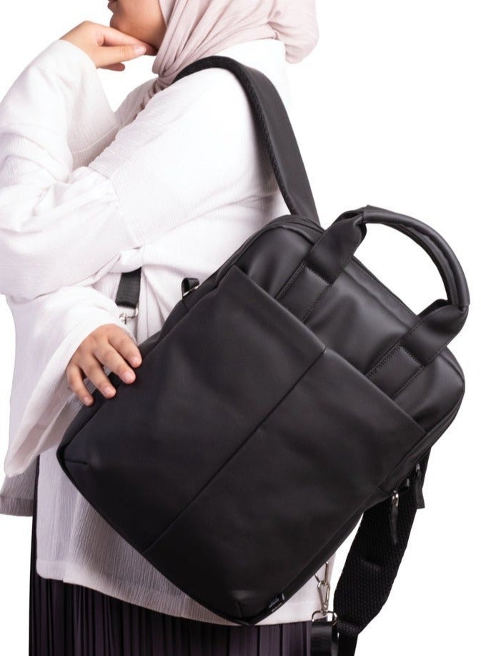 Ar supply Ar Hybrid Bag by Arij Bags | Unisex Multi-Use Bag, Water Resistant, 3 Carry Styles, Laptop and Tablet Compartments, Spacious Daily Travel Design  (Black) - Image 3