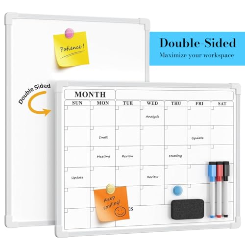 OFIFO® Magnetic Double Sided Whiteboard 12x16 Inches Weekly Planner & to-Do List Board, Dry Erase Reusable Memo Board with Markers, Magnets & Eraser for Home Office - Image 4