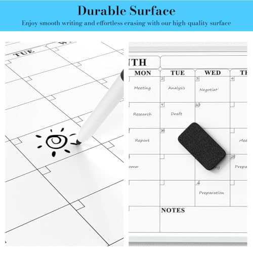 OFIFO® Magnetic Double Sided Whiteboard 12x16 Inches Weekly Planner & to-Do List Board, Dry Erase Reusable Memo Board with Markers, Magnets & Eraser for Home Office - Image 3