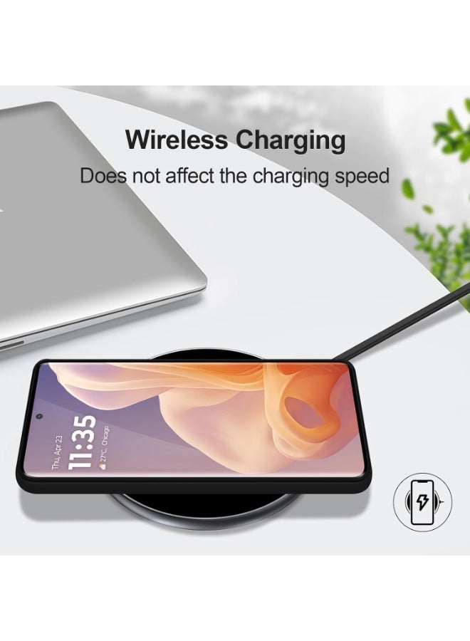 Muzz حافظة لموتورولا موتو G85 حافظة مطاطية سائلة مع بطانة ميكروفايبر ناعمة غلاف صلب رفيع مضاد للصدمات لحماية موتو G85 / موتو إيدج 50 فيوجن (أسود) - Image 5