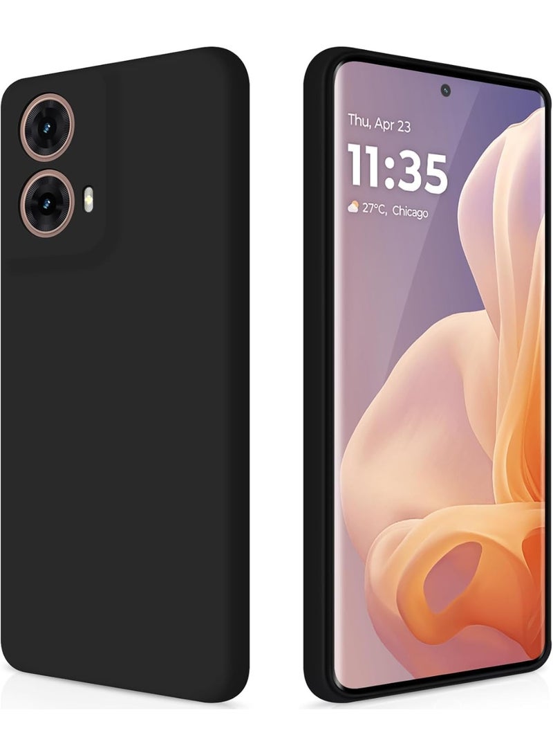 Muzz حافظة لموتورولا موتو G85 حافظة مطاطية سائلة مع بطانة ميكروفايبر ناعمة غلاف صلب رفيع مضاد للصدمات لحماية موتو G85 / موتو إيدج 50 فيوجن (أسود) - Image 1