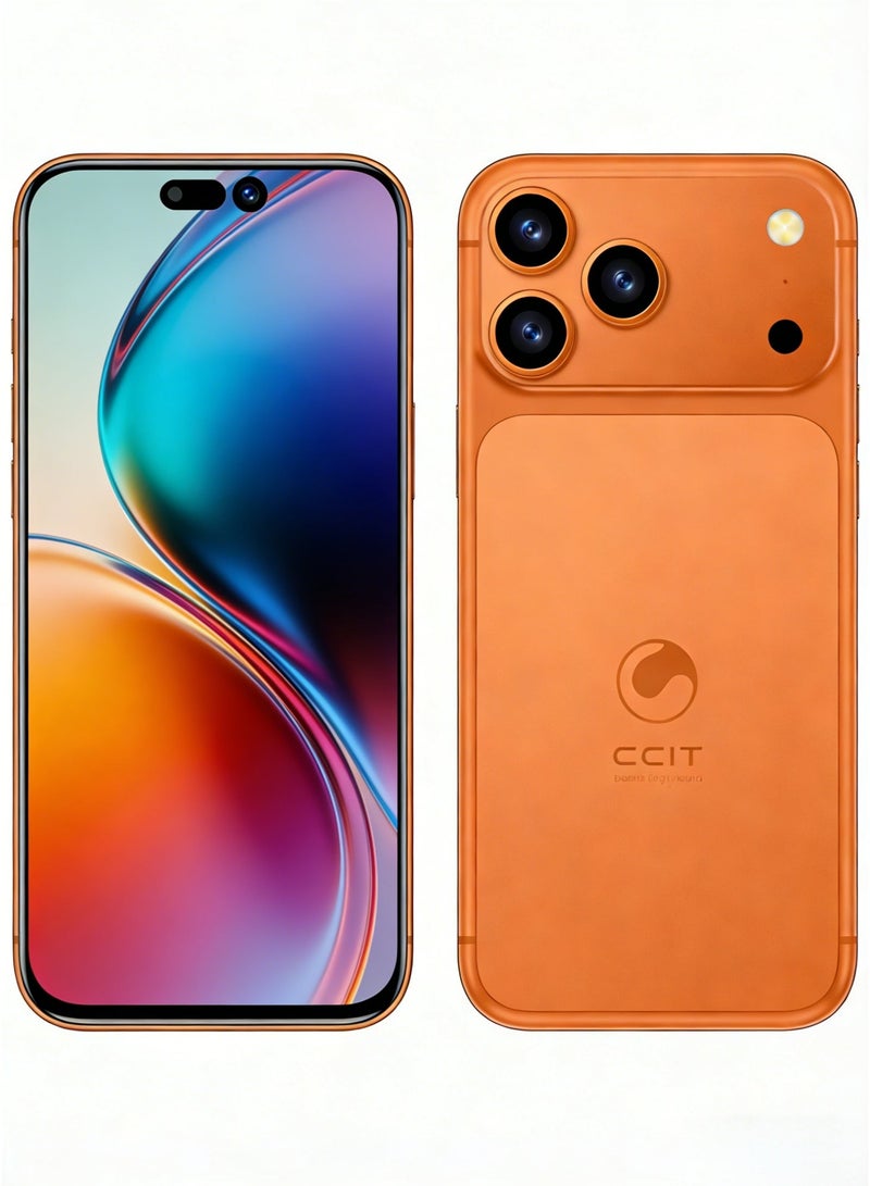 CCIT M17 Pro Max Smartphone 7.2-inch Full HD Super LCD 16GB RAM (8+8) 512GB ROM Android 15 4G Dual SIM High Capacity 6000mAh Battery - Orange - Image 1