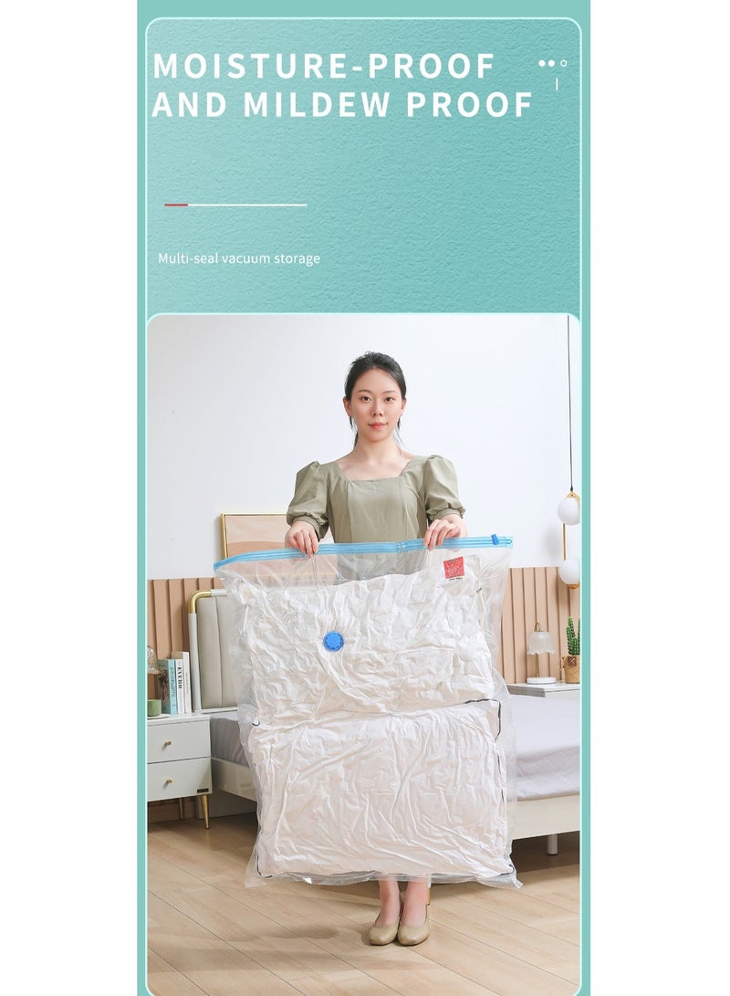 10PCS  Extralarge Compressed Bag,Vacuum Storage Bags, Reusable Space Saver Seal Bag with Hand Pump, Compression Sealer Bags for Comforters, Blankets, Clothes, Pillows, Travel(1×(120*100cm), 2 x( 100*80cm), 3x （80×60cm），4×（70*50cm)with Hand Pump）)  - Image 3