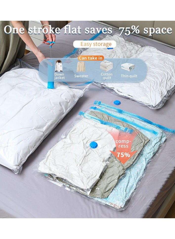10PCS  Extralarge Compressed Bag,Vacuum Storage Bags, Reusable Space Saver Seal Bag with Hand Pump, Compression Sealer Bags for Comforters, Blankets, Clothes, Pillows, Travel(1×(120*100cm), 2 x( 100*80cm), 3x （80×60cm），4×（70*50cm)with Hand Pump）)  - Image 5