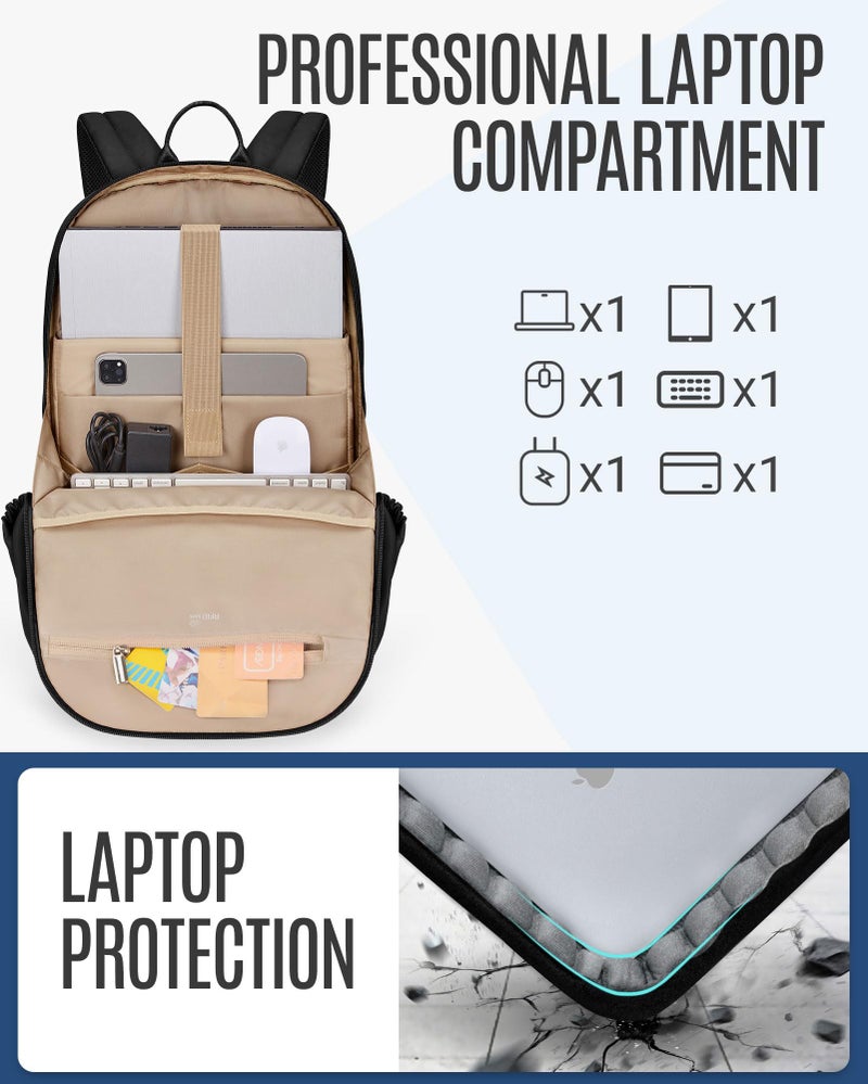 LIGHT FLIGHT Travel Laptop Backpack Women, 15.6 Inch Laptop Backpack with USB Charging Hole, Water Resistant College Bookbag, Black Computer Backpacks for Work,Light Blue - Image 4