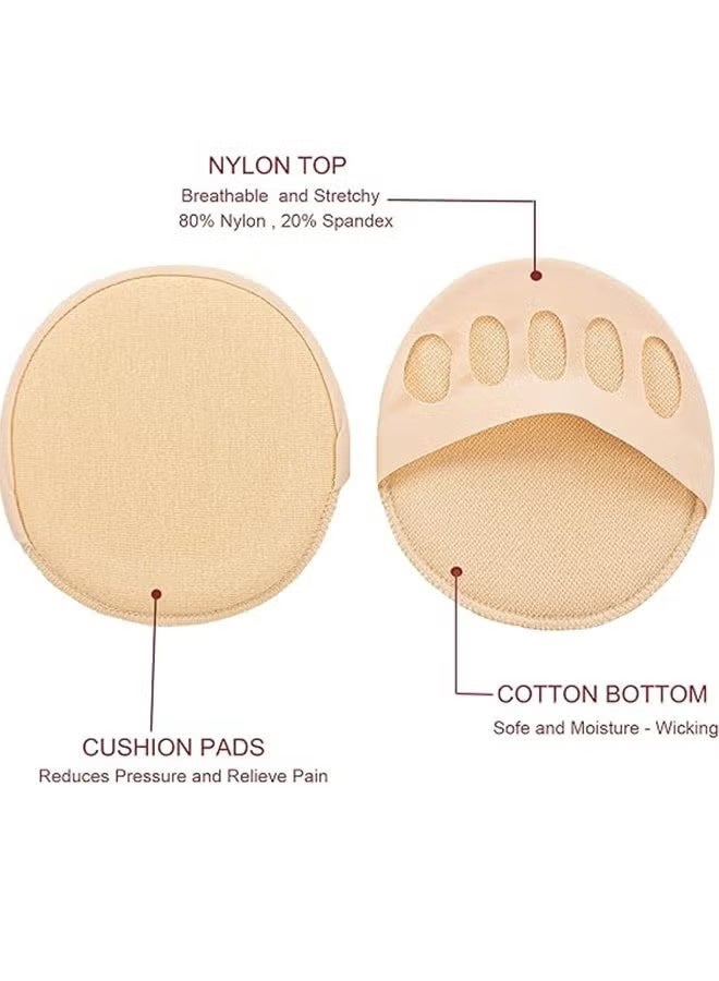 واي جيه 4 زوج غطاء إصبع القدم النسائية مع حشو، نصف جوارب إصبع القدم، جورب لا يظهر غطاء إصبع القدم بطانات للألم الإغاثة، وحيد من منصات حماية القدم للصنادل كعب - Image 2