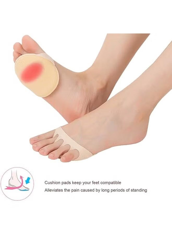 واي جيه 4 زوج غطاء إصبع القدم النسائية مع حشو، نصف جوارب إصبع القدم، جورب لا يظهر غطاء إصبع القدم بطانات للألم الإغاثة، وحيد من منصات حماية القدم للصنادل كعب - Image 3