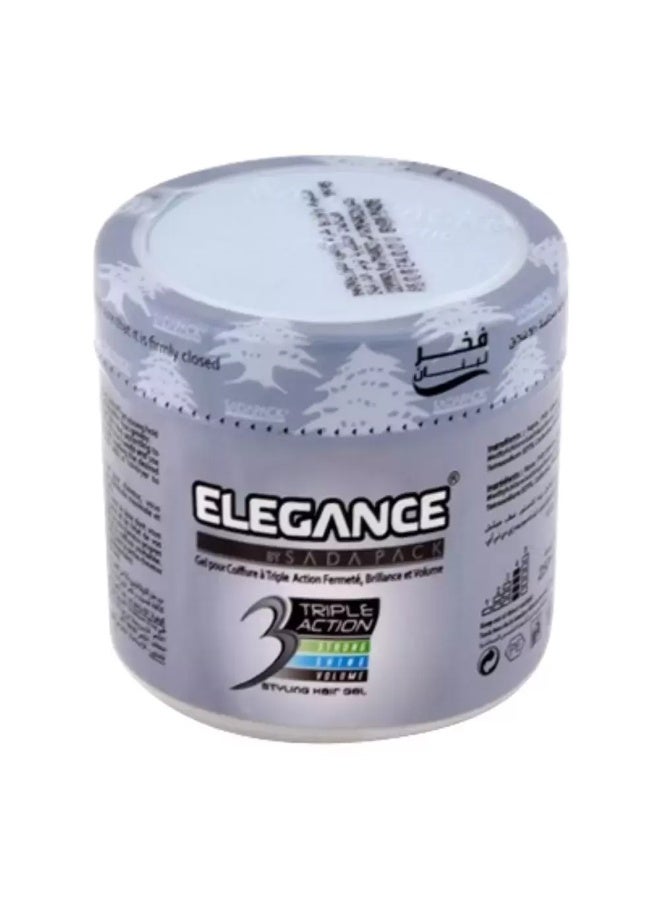 Elegance Triple Action Styling Hair Gel 250ml- Black