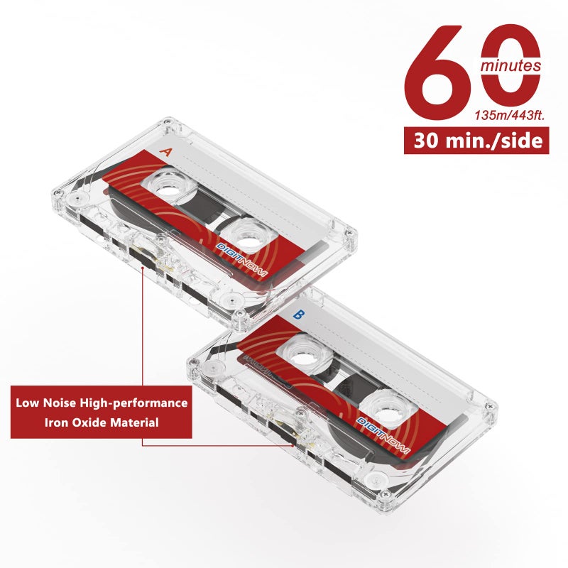 DIGITNOW Dictating Blank Cassette Tapes Audio Cassettes - Low Noise High Output 60 Minute, Excellent for Lectures Seminars Everyday Recording (3 Pack) - Image 3