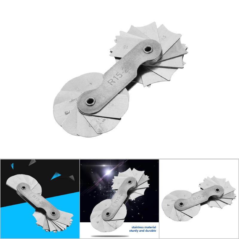 Stainless Steel Radius Fillet Gauge External Internal Concave Convex Measuring Tool (R15-25MM) - Image 4