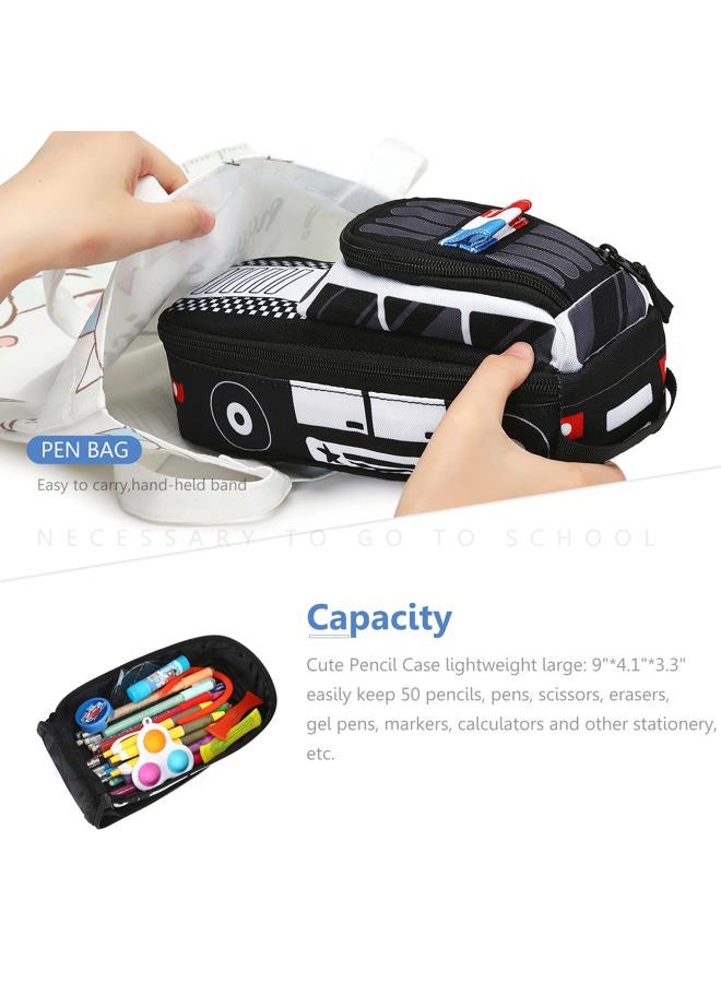 Ledaou Cute Pencil Case For Kids Girls Boys Pouch Kawaii Pen Box Bag Holder School Students, Police Car, Large, Box,Unique - Image 5