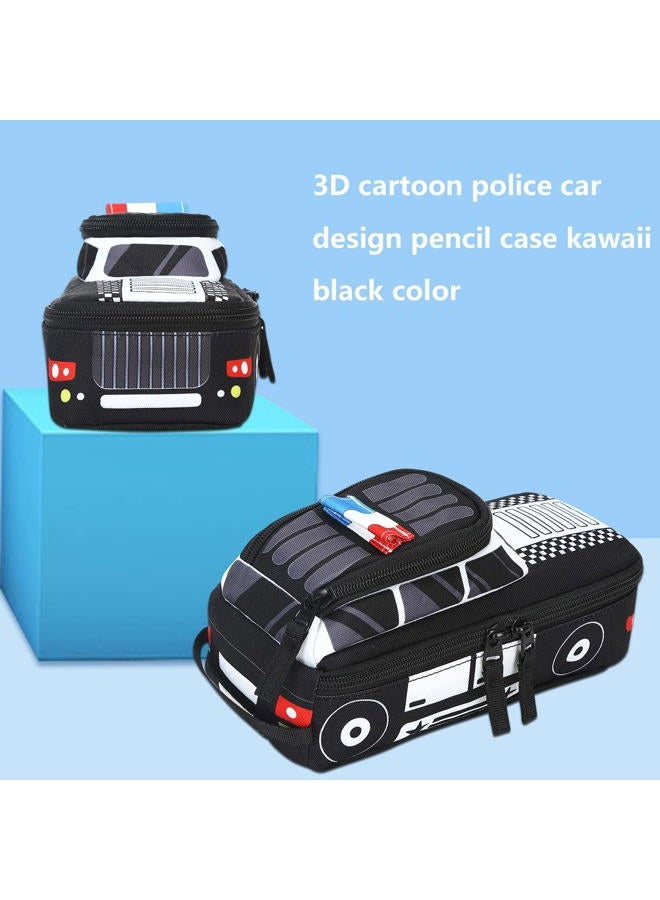 Ledaou Cute Pencil Case For Kids Girls Boys Pouch Kawaii Pen Box Bag Holder School Students, Police Car, Large, Box,Unique - Image 2