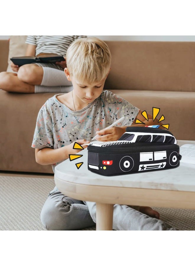 Ledaou Cute Pencil Case For Kids Girls Boys Pouch Kawaii Pen Box Bag Holder School Students, Police Car, Large, Box,Unique - Image 4