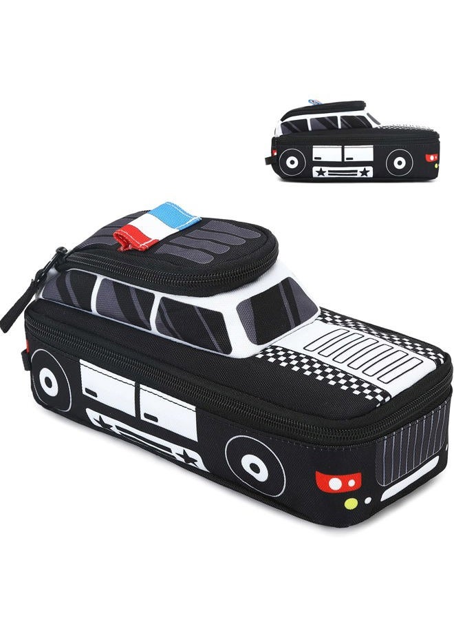Ledaou Cute Pencil Case For Kids Girls Boys Pouch Kawaii Pen Box Bag Holder School Students, Police Car, Large, Box,Unique - Image 1