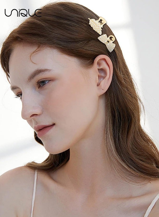 يونيك 9 قطع مقاطع شعر لؤلؤية صغيرة ، مقاطع مخلب معدنية ذهبية انفجارات تصفيف مخلب مقاطع حلو باريتس مخلب سلطعون دبابيس الشعر أزياء إكسسوارات الشعر اللامع للنساء الفتيات - Image 5