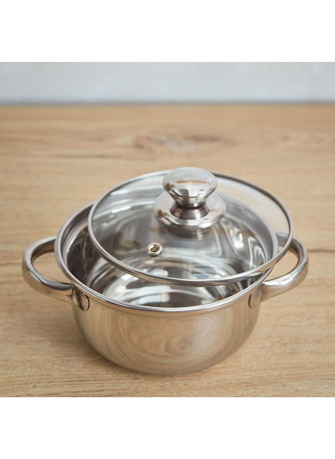Home Box Marvel 2-Piece Stainless Steel Casserole with Glass Lid Set 2 L  - Image 3