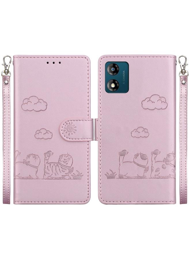 erorex Case For Motorola Moto E13 Cute Cats RFID Leather Phone Case - Image 1