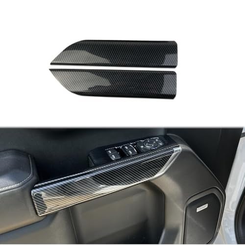 Fewshaw Carbon Fiber Inner Door Handrail Handle Cover Trim For 2019-2025 Chevy Silverado 1500/GMC Sierra 1500 For 2020-2025 Sierra/Silverado 2500 3500 HD (Front Door) - Image 1