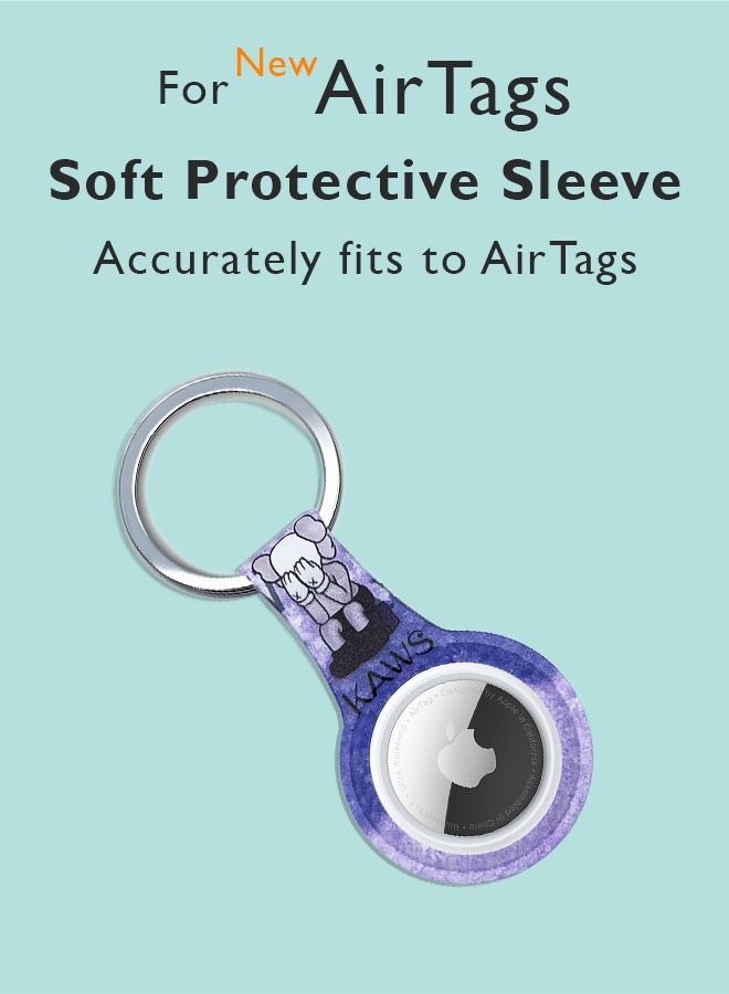 Theodor Protective Silicone Case Cover with Key Ring Kaws Sad For Apple AirTag  - Image 2