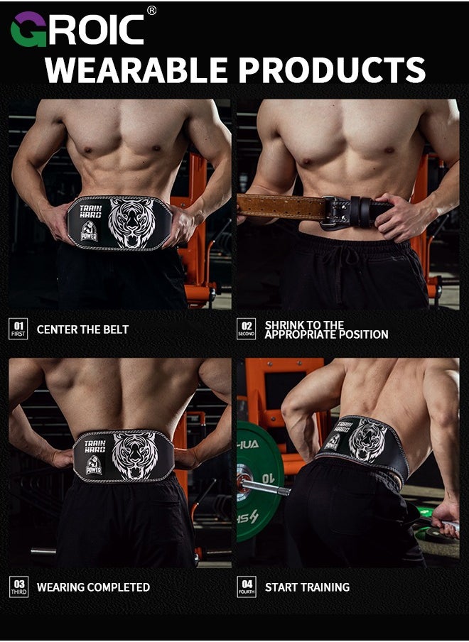 GROIC Weight Lifting Belt for Men & Women, Gym Weight Belt Lumbar Back Support Powerlifting Weightlifting Heavy Duty Workout Training Strength Training Equipment, Deadlift, Powerlifting  - Image 5