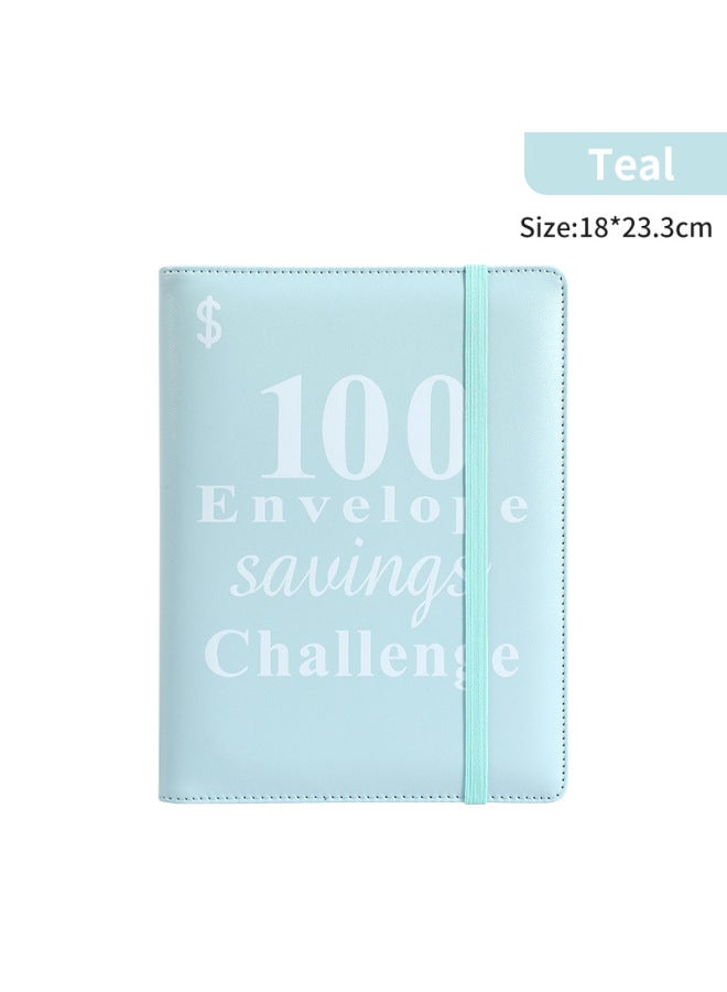 HONGYANG Envelopechallenge Loose-leaf Notebook 100 Days Money Saving Book Challenge Cash Saving Book - Image 1