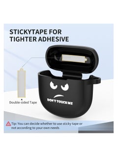 Excefore Silicone Case for Bose QuietComfort Earbuds II 2022, Silicone Scratch Proof & Shockproof Protective Skin Sleeve Cover, Exquisite Funny Print Accessories with Keychain (Black)  - Image 4