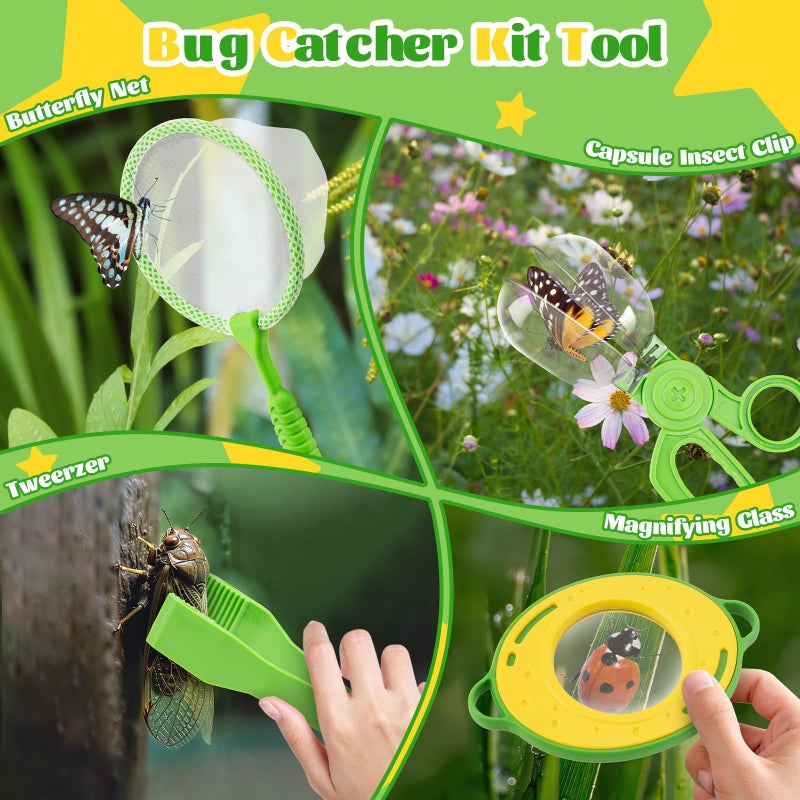 Funsland Bug Catcher Kit for Kids - 17 PCS Outdoor Explorer Kit Insect Catching Toys Nature Adventure Set for Boys 3 4 5 6 7 8 Year Old - Image 4
