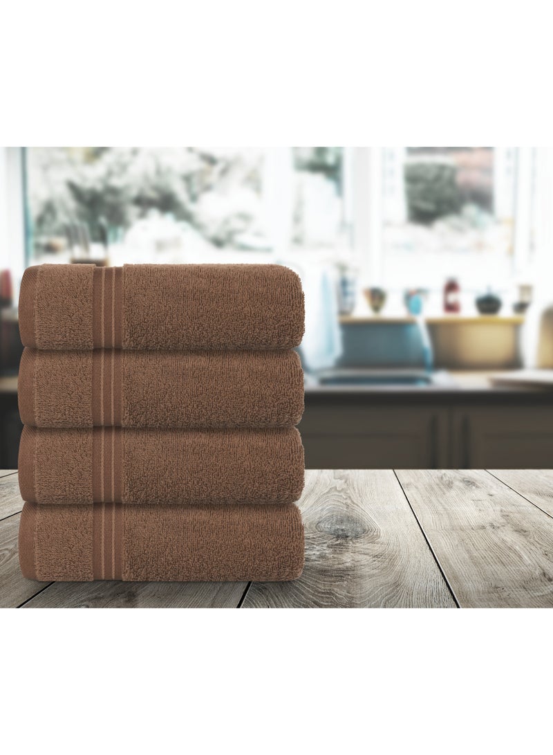 Bliss Casa 4-Piece 100% Combed Cotton Hand Towels - 550 GSM Quick Dry Highly Absorbent Hand Towel Set 16x28 Inch  - Image 2