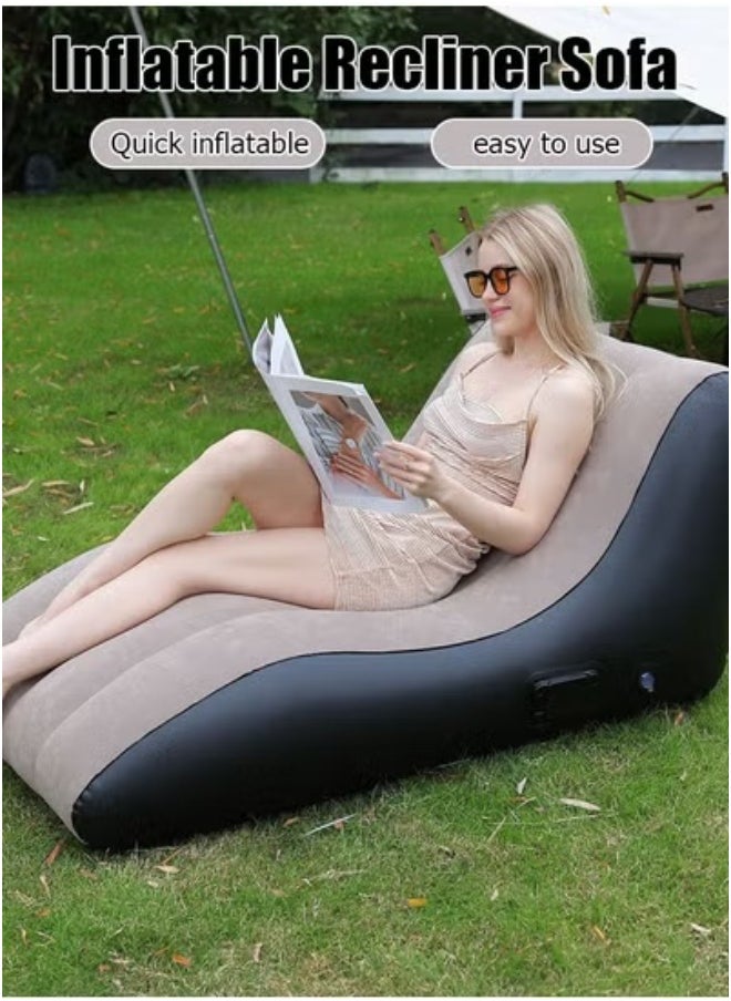 Generic Inflatable sofa chair, thickened lazy sofa, bedroom home-use leisure single-person portable outdoor popular sofa bed, lie down  - Image 3